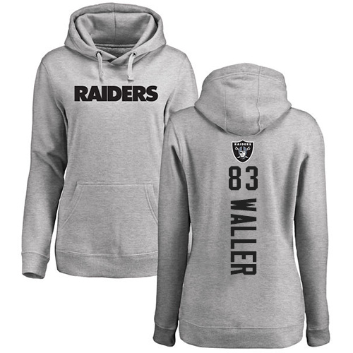 Men Oakland Raiders Ash Darren Waller Backer NFL Football #83 Pullover Hoodie Sweatshirts->oakland raiders->NFL Jersey